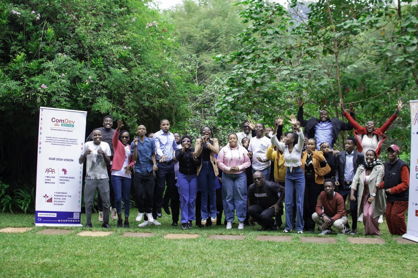 Cyzel Ouma with participants at the ComDev Africa training in July 2026